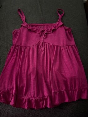 torrid Fuchsia Ruffle-Trim Tank Top
